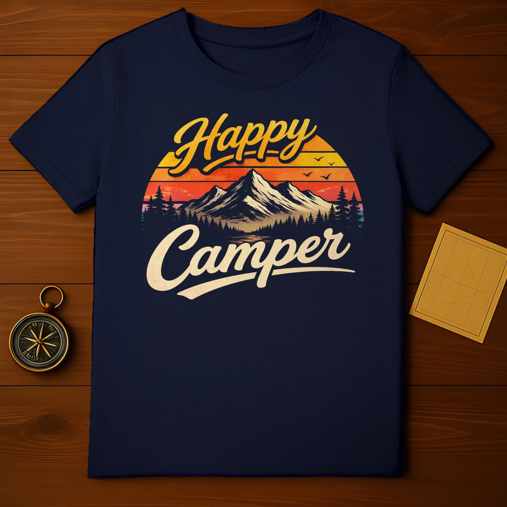 Happy Camper Graphic Tee Mountain Hiking Shirt