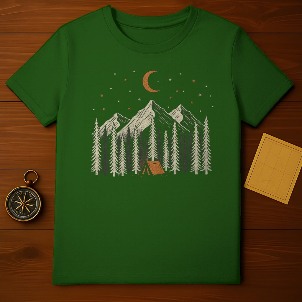 Moonlight Camping Under the Stars Graphic T-Shirt