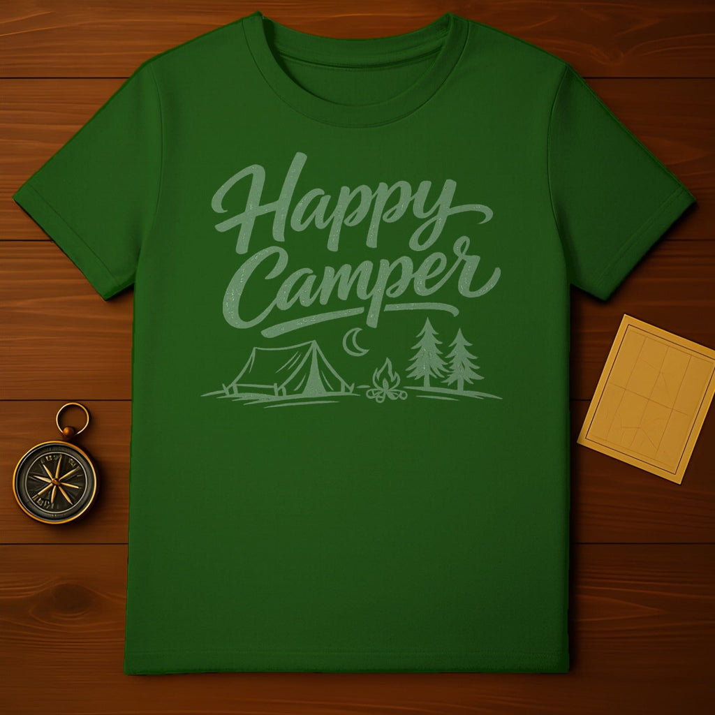 Happy Camper Graphic Outdoors Adventure T-Shirt
