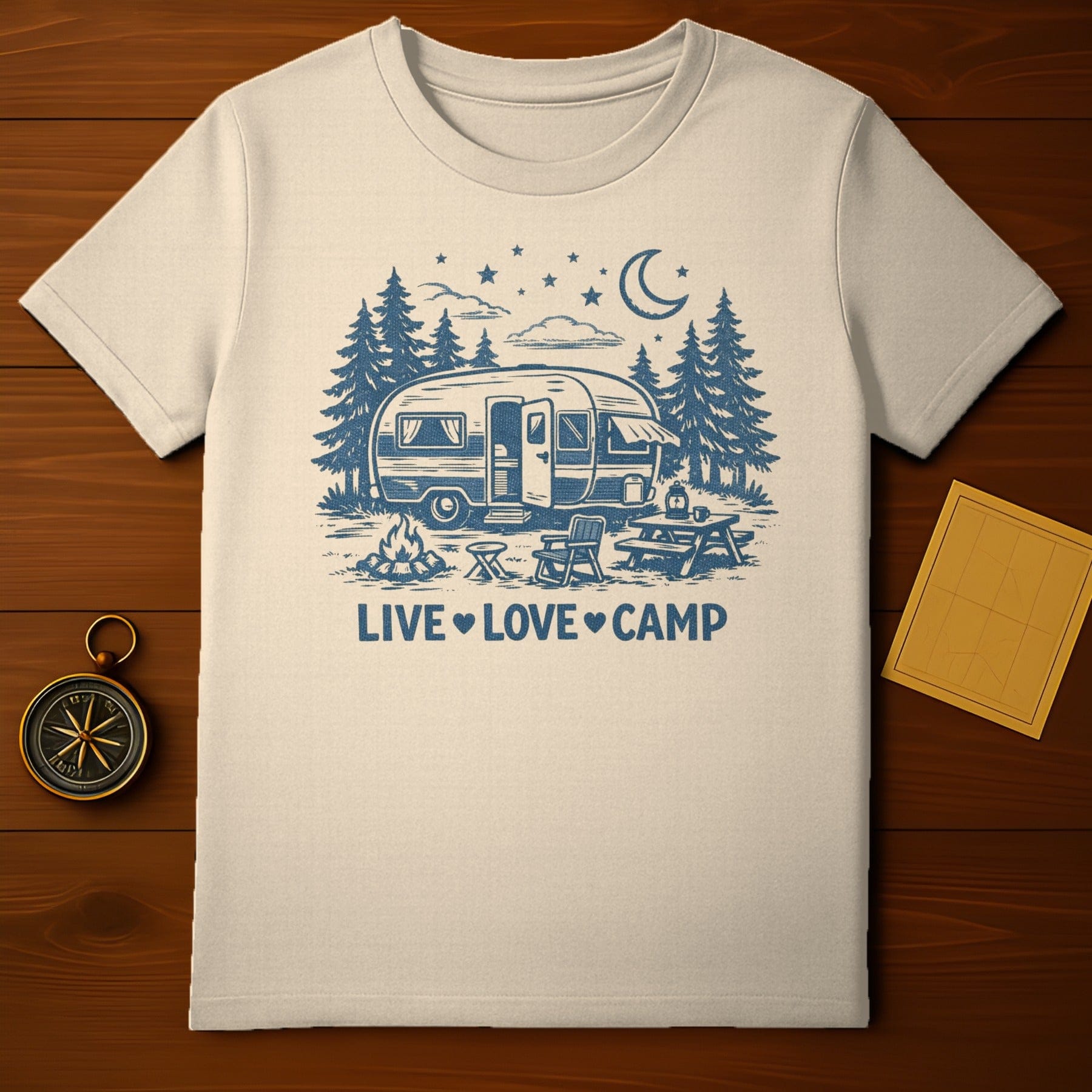 Live Love Camp Camping Scenic Design T-shirt