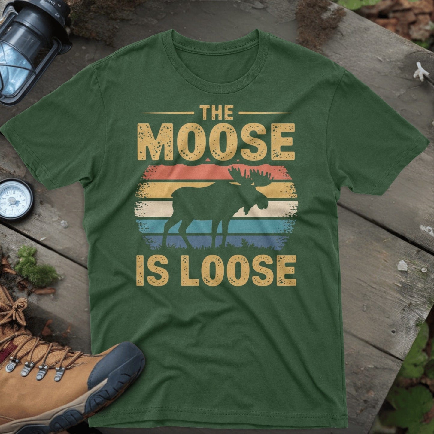 The Moose is Loose Funny Retro Graphic T-Shirt product