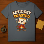 LET'S GET TOASTED Happy Marshmallow Campfire Funny t-shirt product type