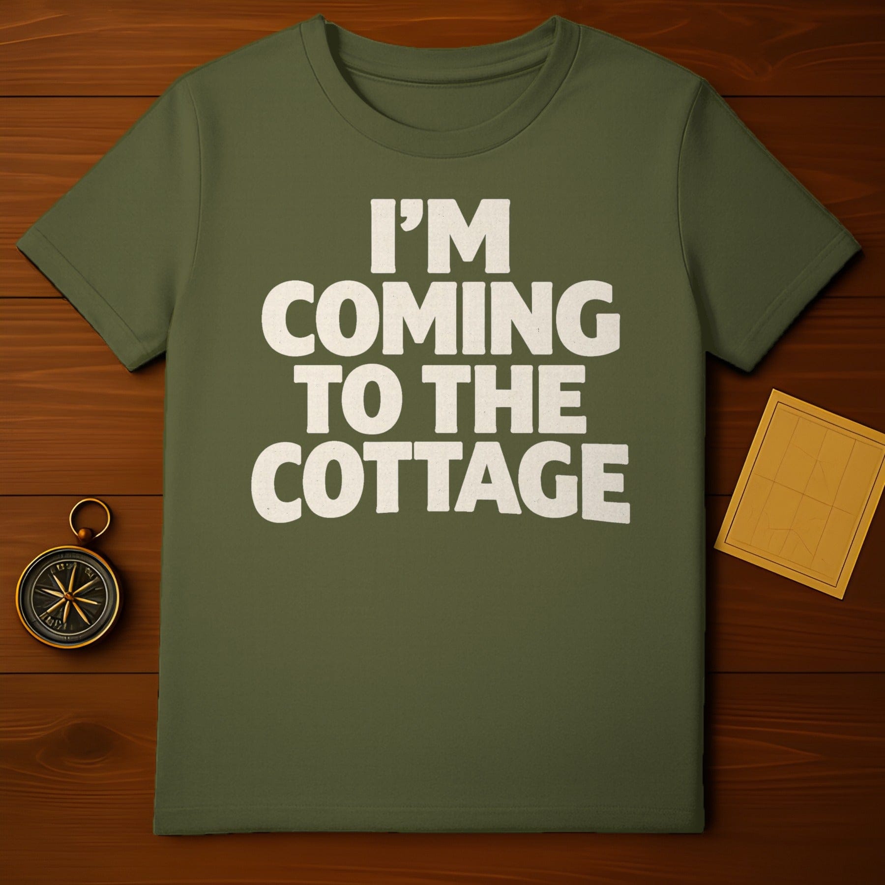 I'M COMING TO THE COTTAGE Green T-shirt product type