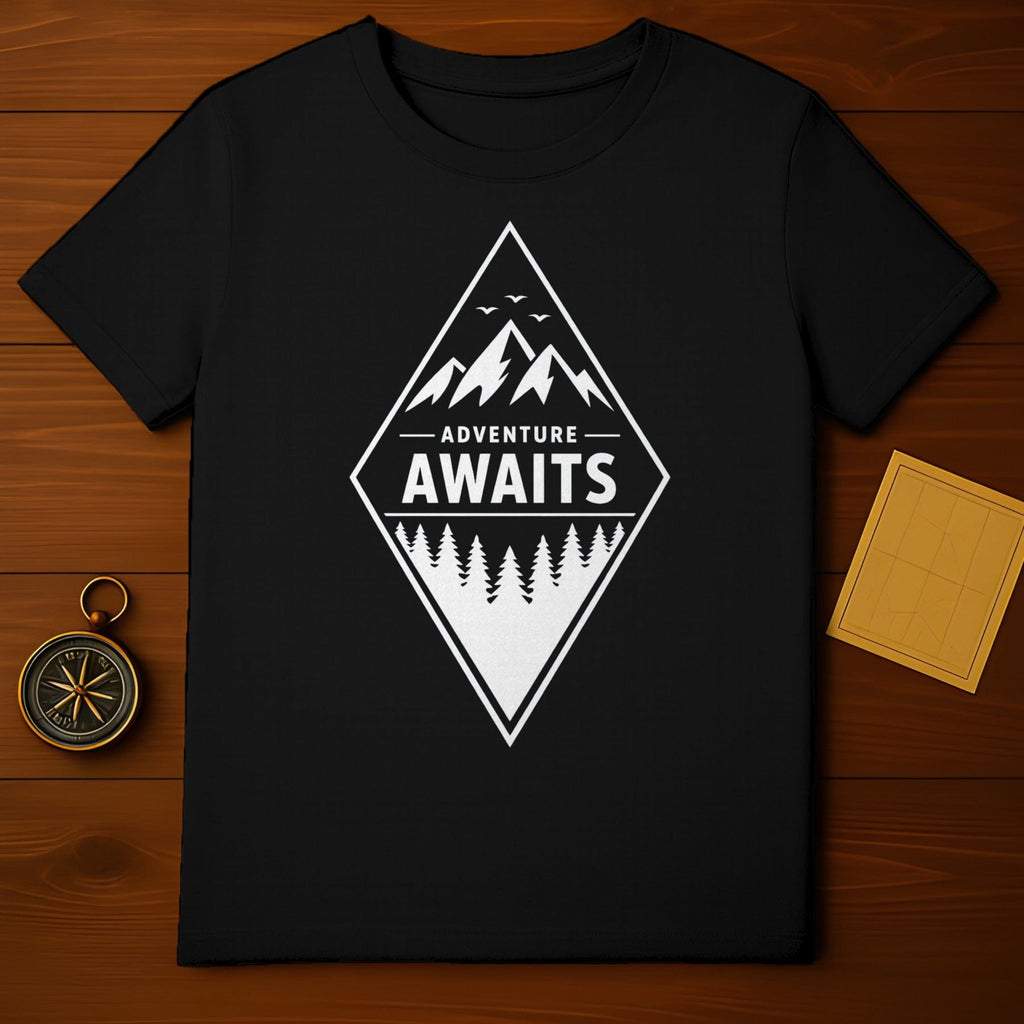 Adventure Awaits Mountains Forest Diamond Design T-shirt product type