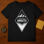 Adventure Awaits Mountains Forest Diamond Design T-shirt product type