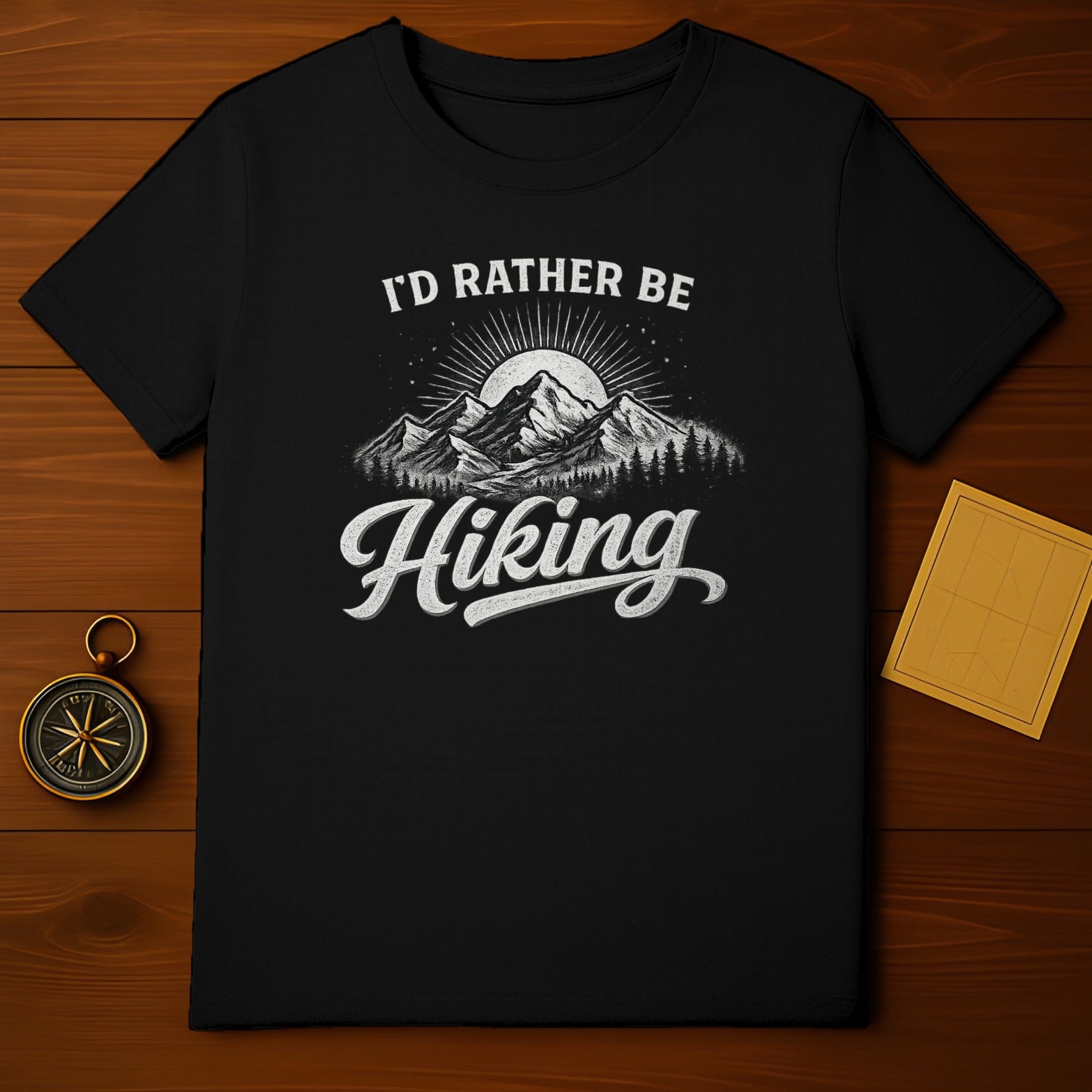 I'd Rather Be Hiking Mountain Graphic T-Shirt