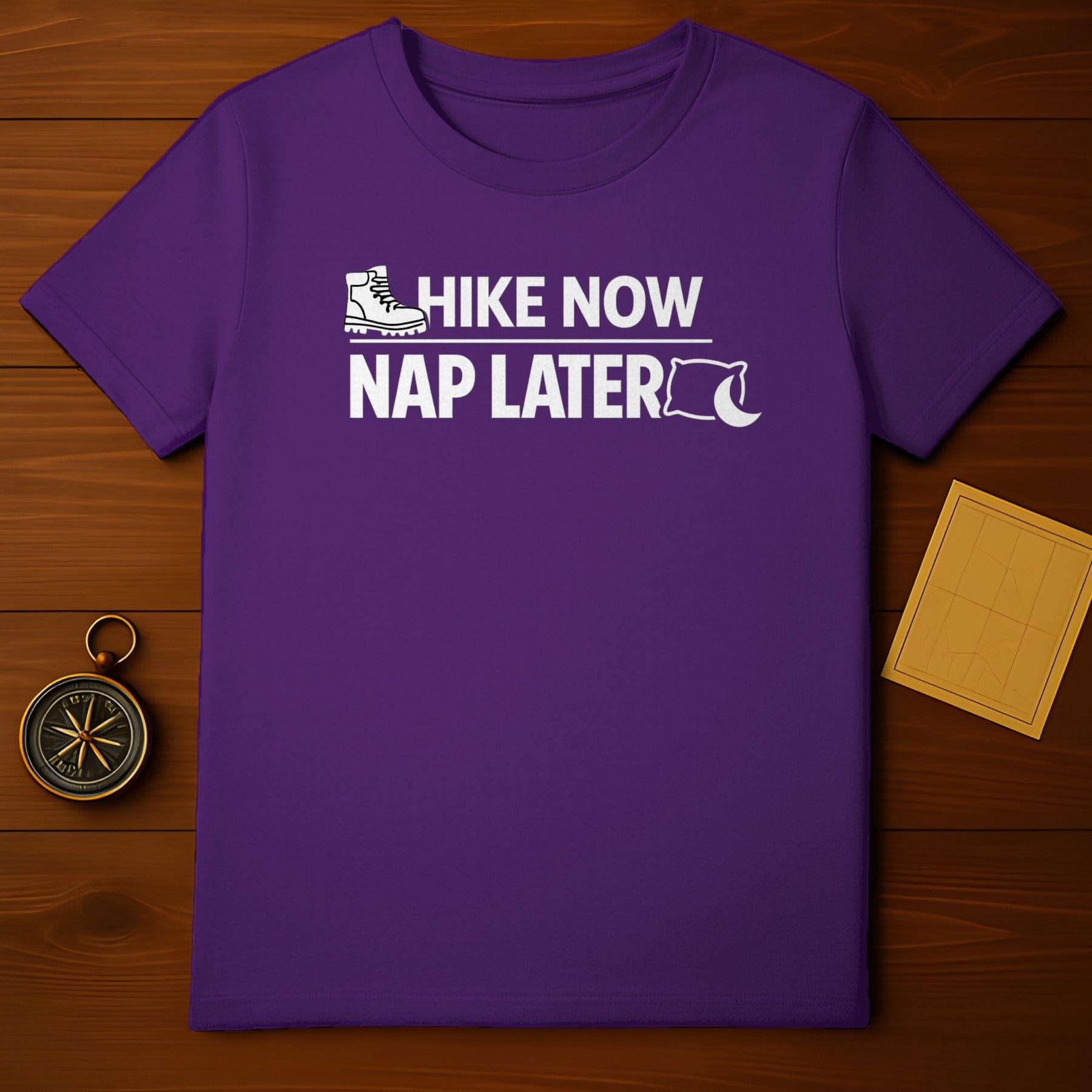 Hike Now Nap Later Graphic T-Shirt Fun Hiking Apparel