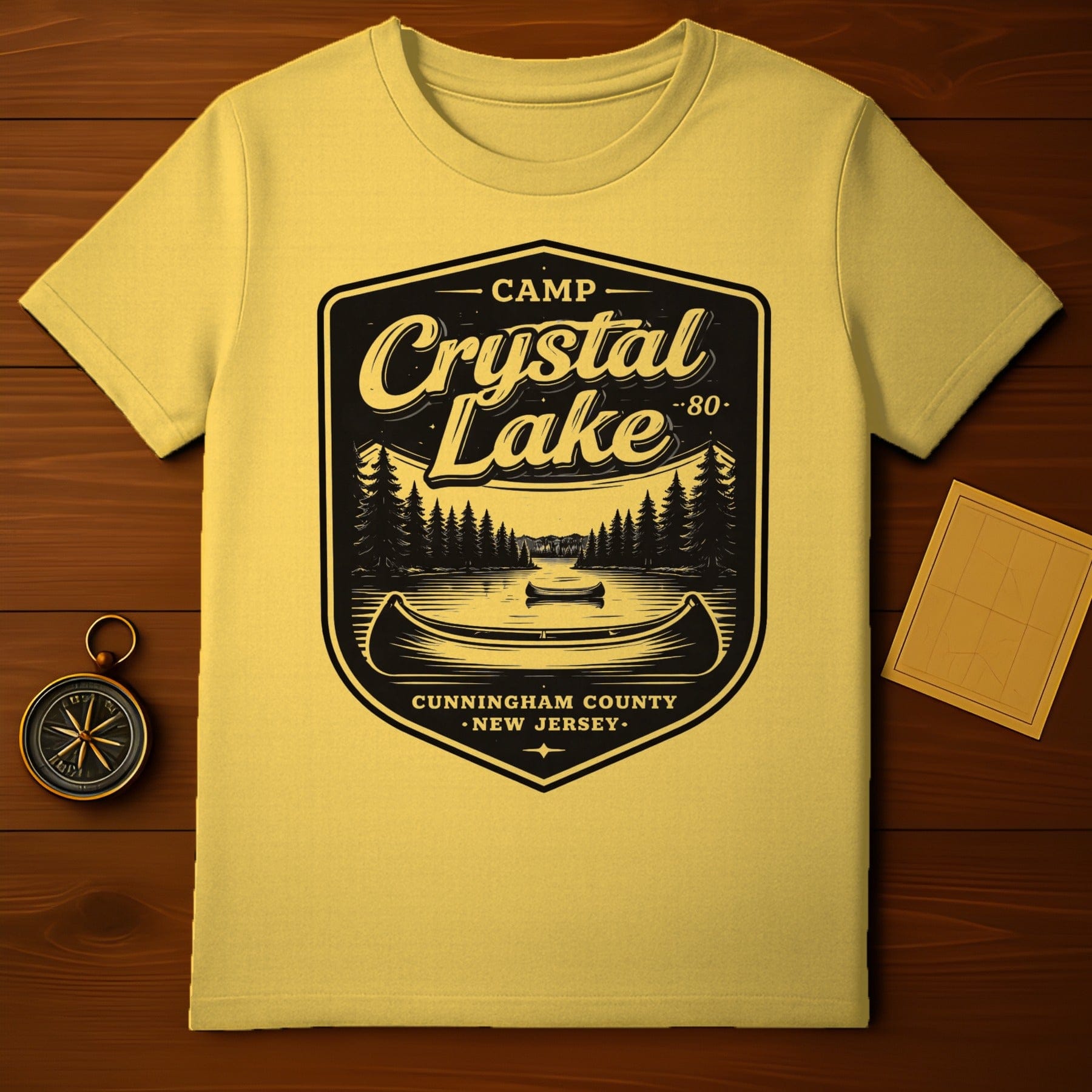 Camp Crystal Lake Cunningham County New Jersey '80 product type
Camp Crystal Lake
Cunningham County
New Jersey
'80
Vintage Camp
Retro Design
Lake Life
Canoe Graphic
Pine Trees
Outdoor Adventure
Summer Camp
Horror Movie
Iconic Location
Forest Scene
Yellow Tee
Emblem Design
Lake Vacation
Friday 13th
Nostalgia
Classic Print