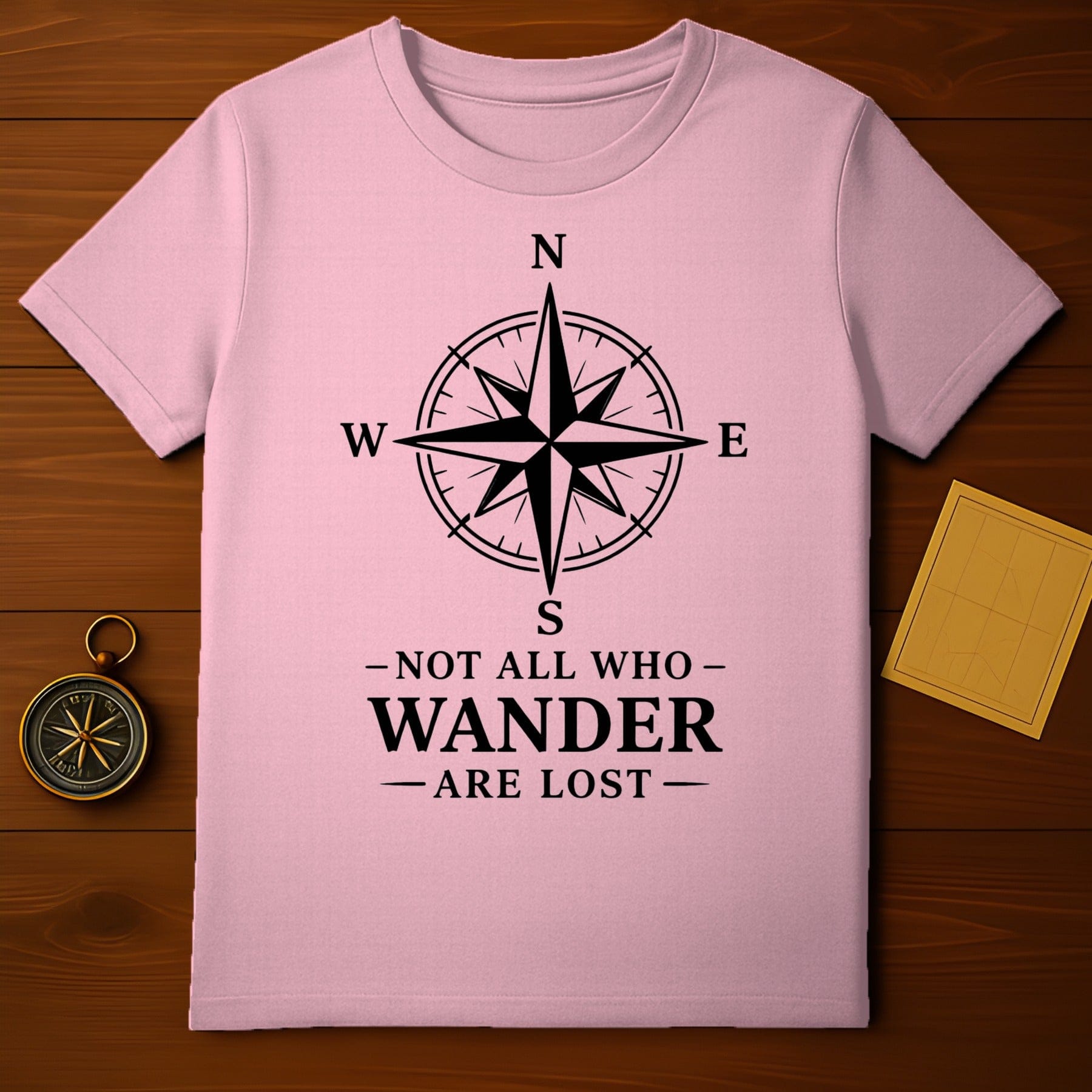 Not All Who Wander Are Lost Compass Rose Pink product type