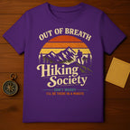 Out of Breath Hiking Society Funny Mountain Lover product type
Hiking, Out Of Breath, Hiking Society, Mountain Hiker, Nature Lover, Adventure, Outdoors, Trail Walking, Sunset Design, Vintage Look, Retro Style, Funny Hiker, Sarcastic Gift, Camping Life, Wilderness, Forest Trails, Graphic Design, Mountain Scene, Humor, Wanderlust