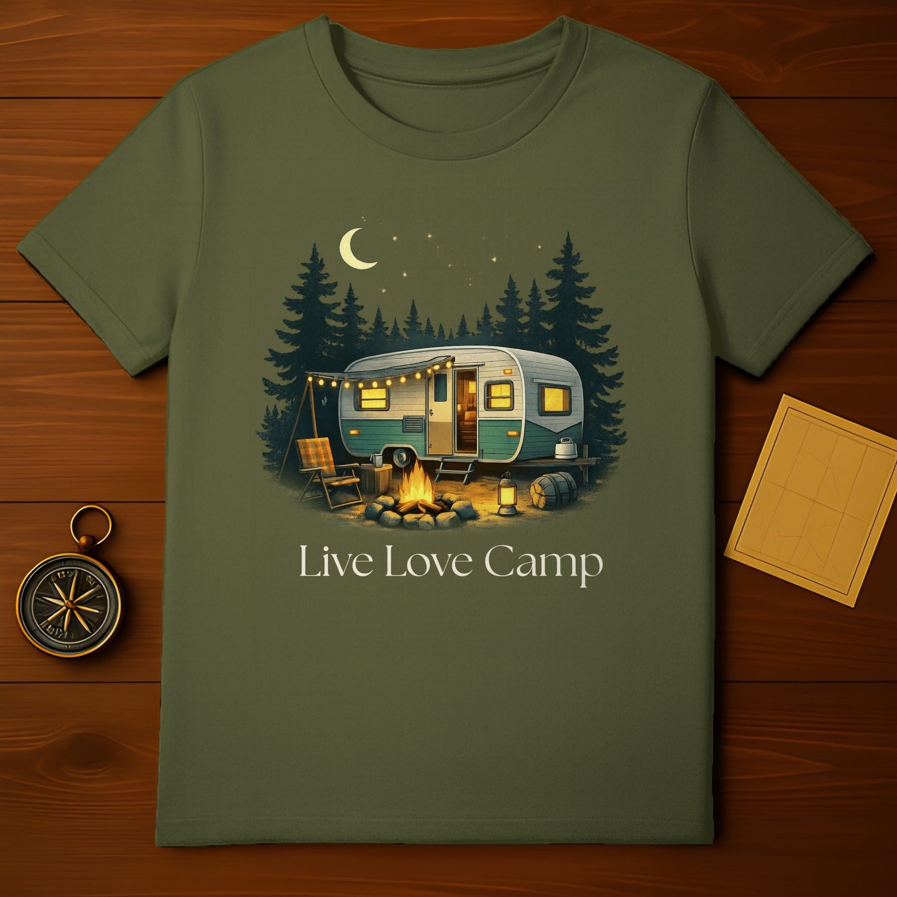 Live Love Camp Camping RV Outdoors T-Shirt product type
Camping
RV Life
Camper
Outdoor
Nature Lover
Adventure
Travel Tee
Campfire
Forest Scene
Woodland
Night Sky
Moon Stars
Trailer Life
Live Love Camp
Wilderness
Exploration
Getaway
Scenic Design
Retro Camper
Green TShirt