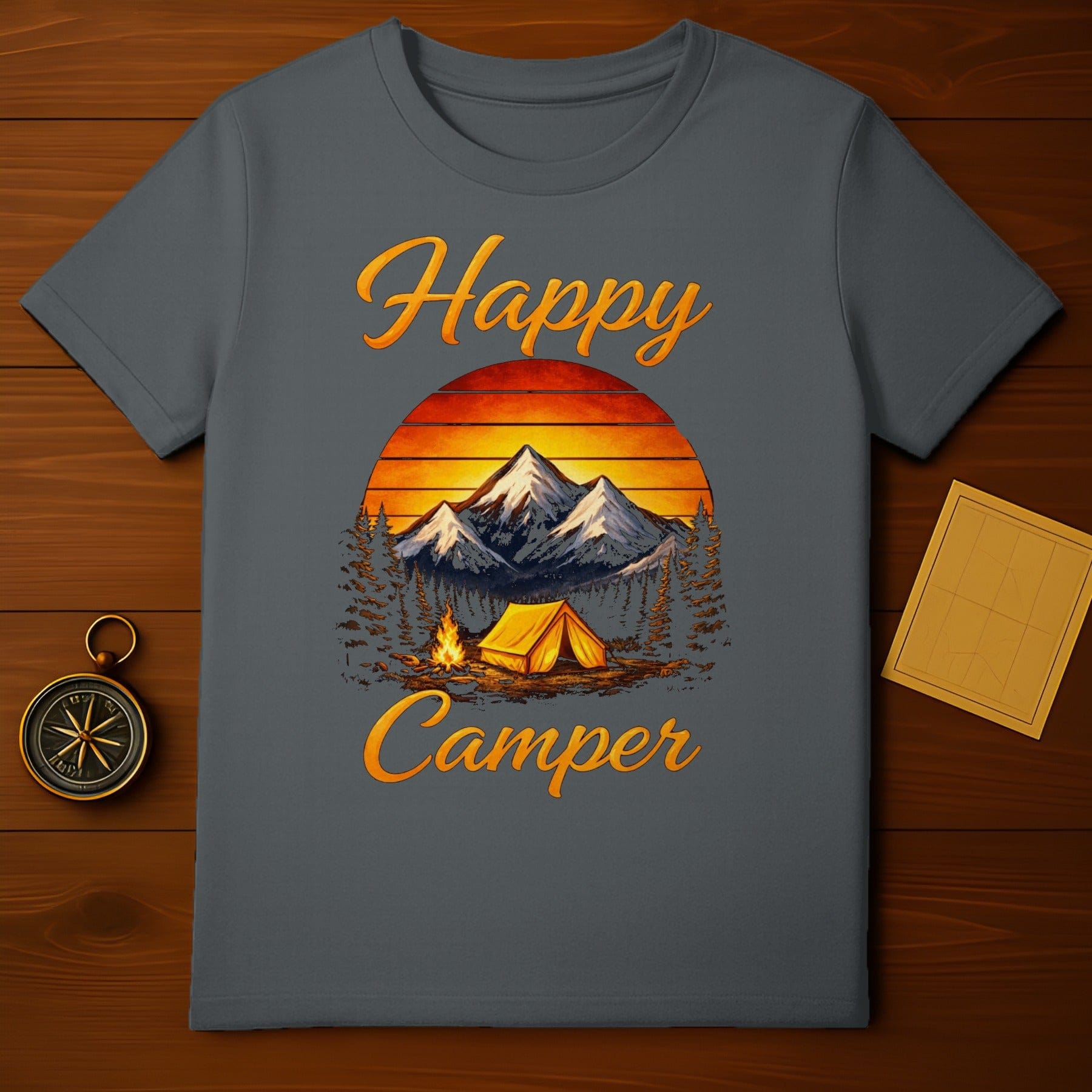 Happy Camper Graphic Tee Outdoor Adventure Shirt