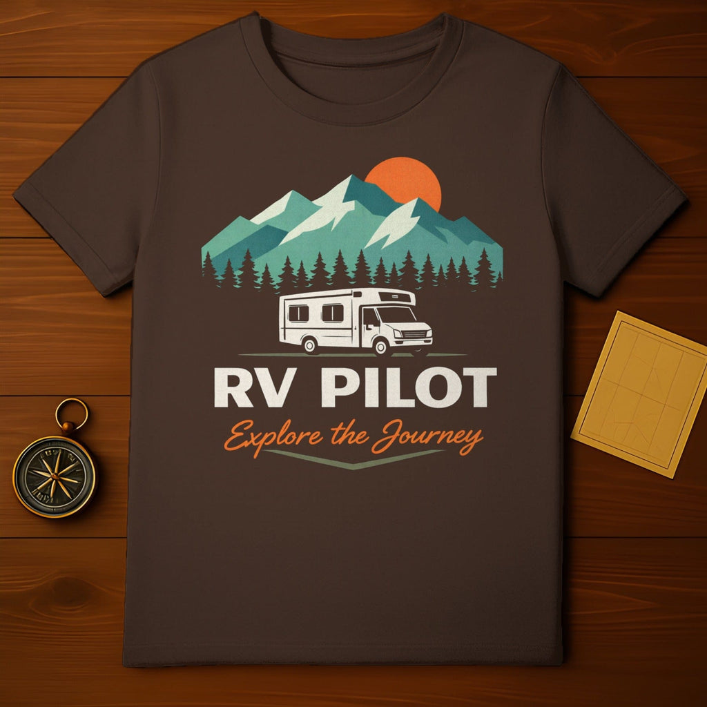 RV Pilot Explore the Journey Mountain Camper Shirt