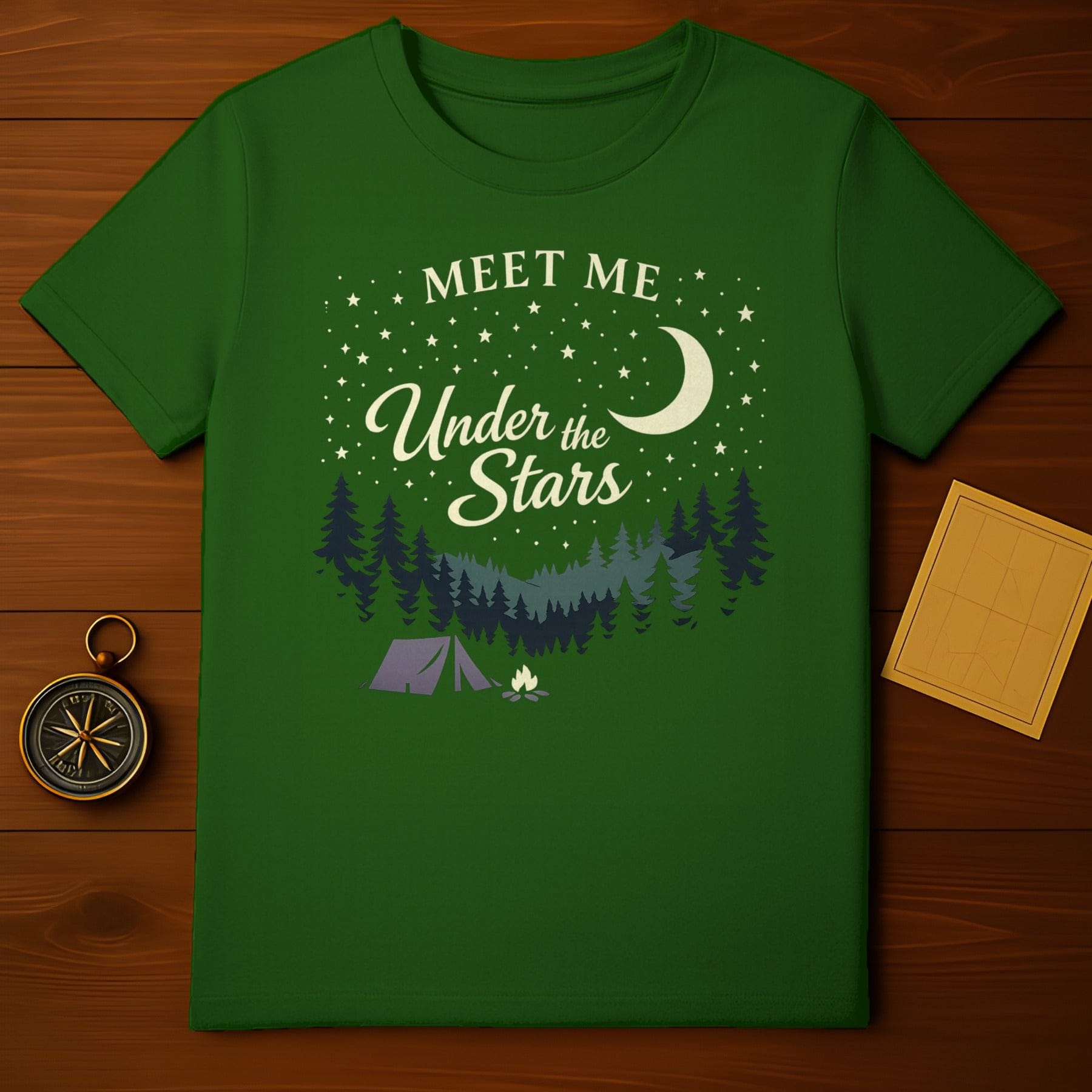 Meet Me Under the Stars Camping Night Sky Adventure product type
Meet Me Under the Stars
Under the Stars
Stars Moon
Night Sky
Camping Tee
Campfire Design
Tent Graphic
Forest Trees
Outdoor Adventure
Nature Lover
Wilderness Apparel
Celestial Theme
Dark Green Shirt
Graphic T-Shirt
Short Sleeve
Casual Clothing
Stargazing Top
Travel Gift
Explore Outdoors
Unique Design