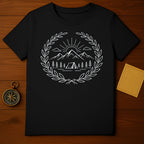Camping Tent Sun and Mountain Design T-Shirt