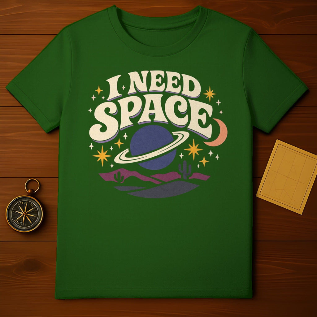I NEED SPACE Retro Cosmos Desert Planet T-Shirt product type
I Need Space, Space Theme, Cosmic Graphic, Desert Landscape, Cactus Design, Retro Art, Vintage Style, Boho Aesthetic, Celestial Print, Planet Saturn, Moon Phase, Star Pattern, Green Shirt, Hippie Vibe, Nature Inspired, Galaxy Elements, SciFi Casual, Wanderlust Print, Unique Design, Statement Tee