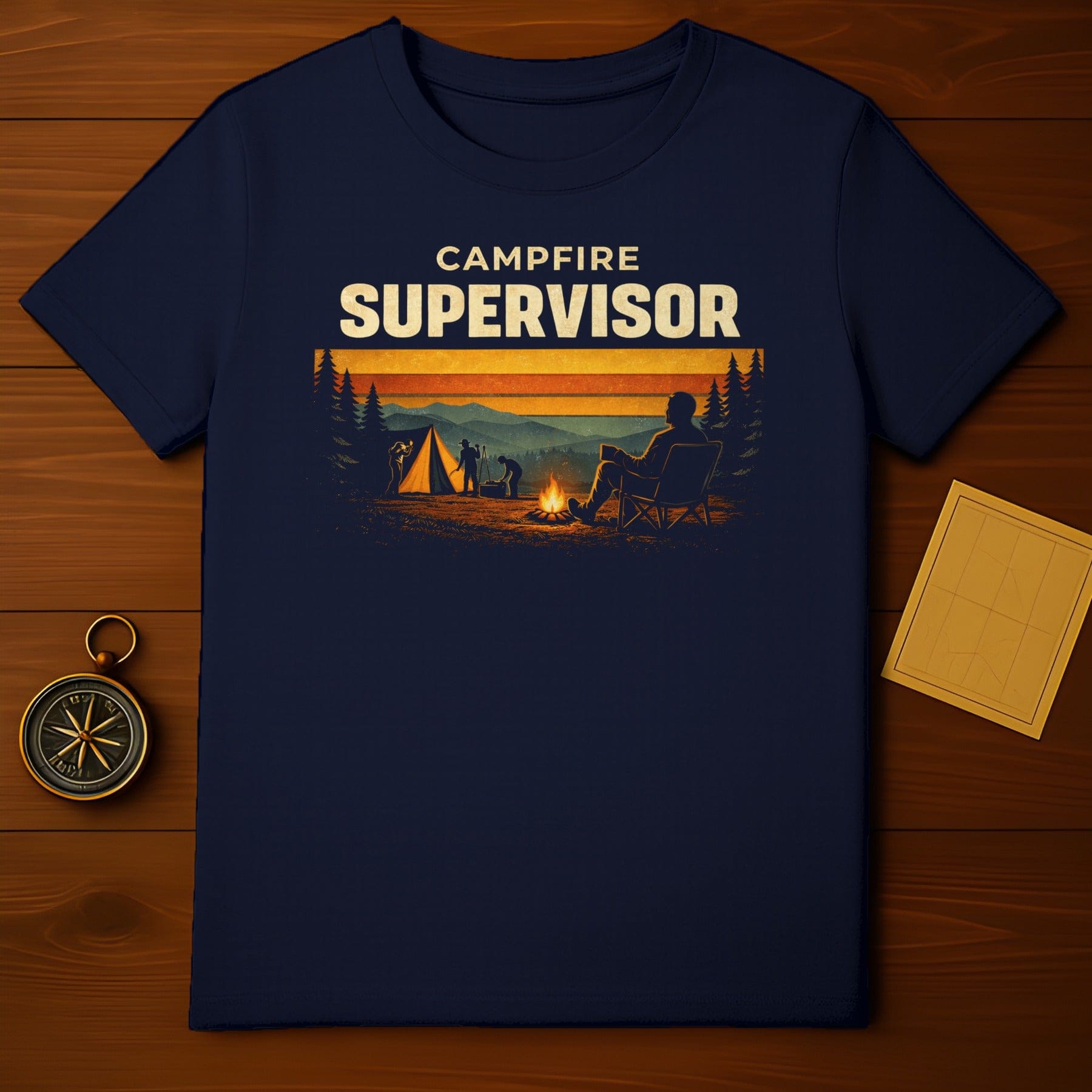 Campfire Supervisor Graphic T-Shirt Camping Apparel
