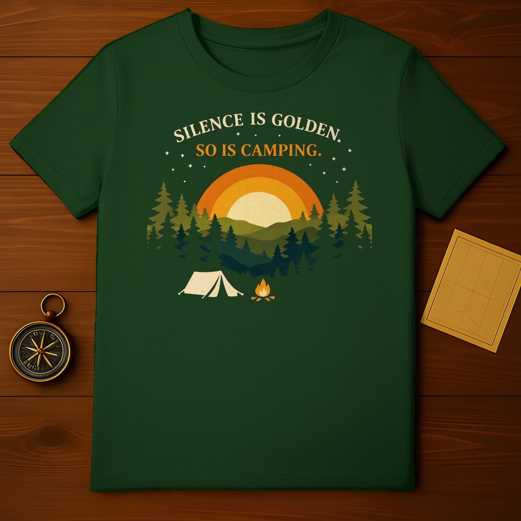 Silence Is Golden So Is Camping Nature Mountains Trees product type
Camping
Nature
Outdoor
Adventure
Mountain
Forest
Trees
Tent
Campfire
Silence
Golden
Quote
Graphic
Wilderness
Sunset
Sunrise
Stars
Explorer
Relax
Retreat