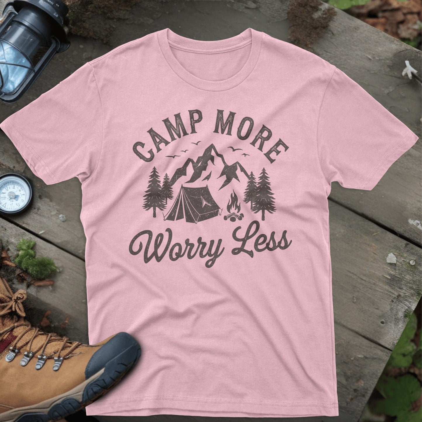 Camp More Worry Less Graphic Tee Shirt product type