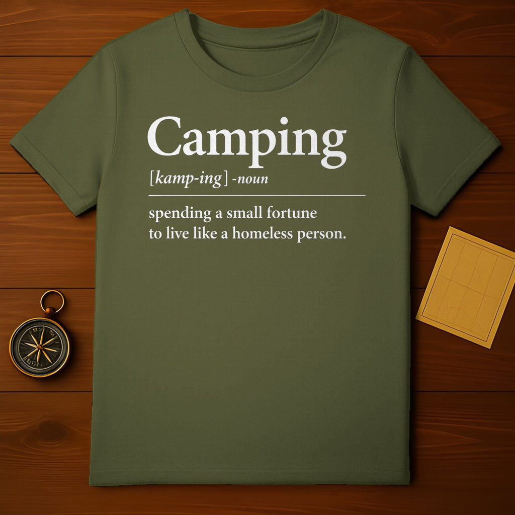 Funny Camping Definition Spending Fortune T-shirt