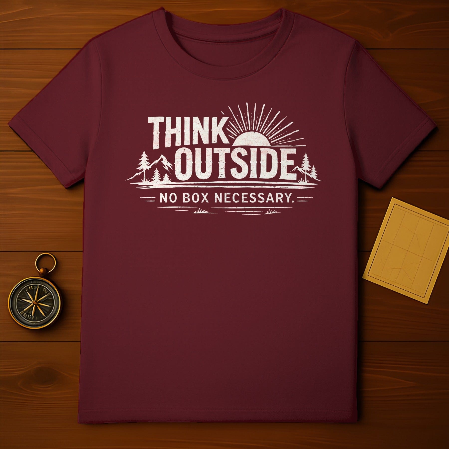 Think Outside No Box Necessary Outdoor Adventure Shirt