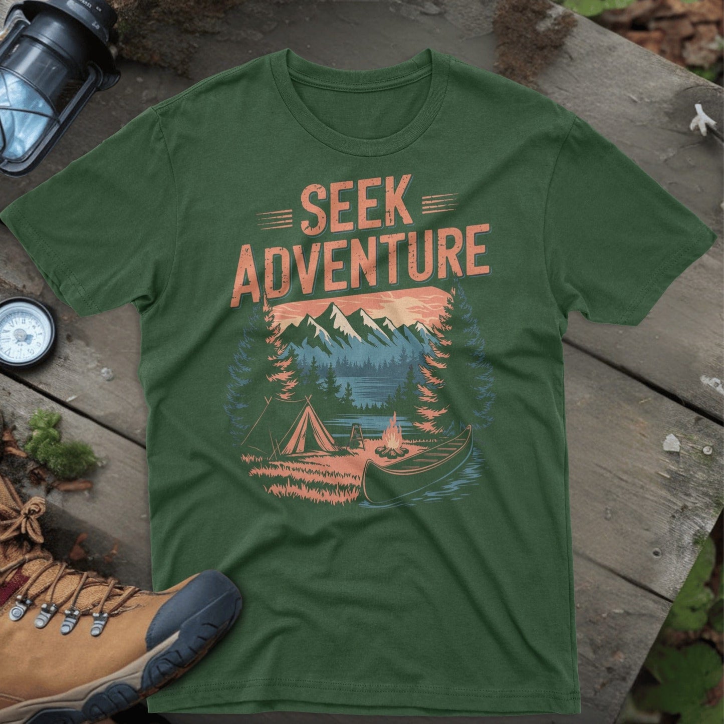 Seek Adventure Mountain Camping Graphic T-shirt product
