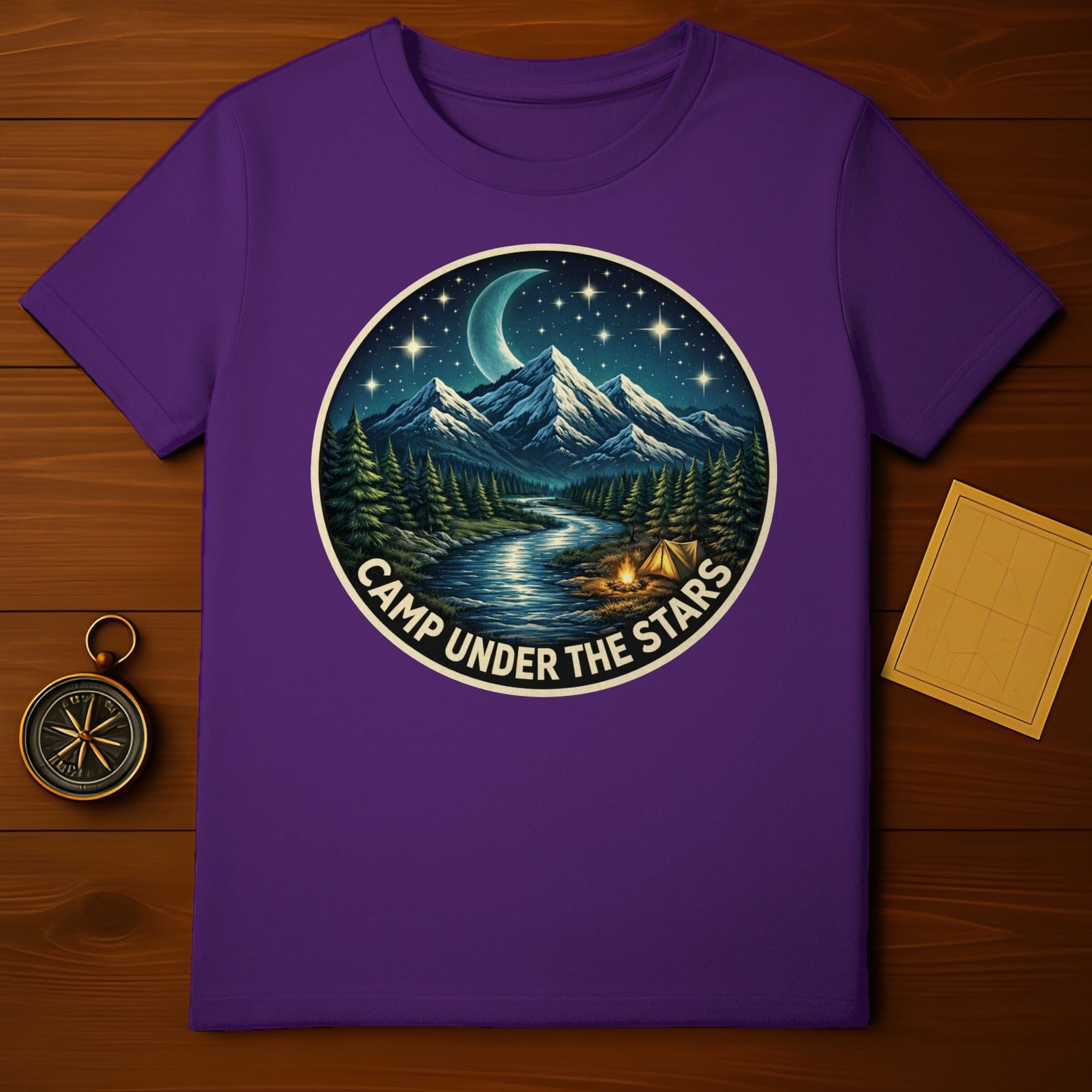 Camp Under The Stars Mountain River Moon Night product type