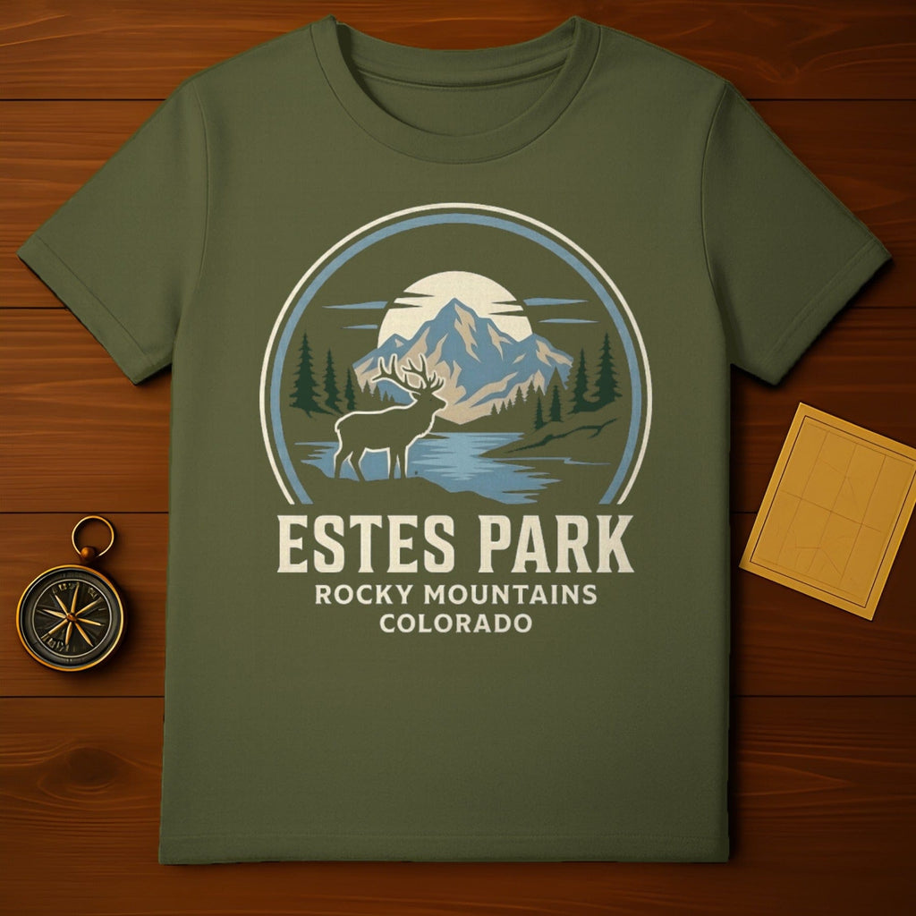 Estes Park Rocky Mountains Colorado Deer Design product type
Estes Park, Rocky Mountains, Colorado, National Park, Outdoors, Nature, Wildlife, Deer, Elk, Mountains, Forest, Lake, Adventure, Hiking, Camping, Travel, Souvenir, Vintage Style, Retro Design, Colorado Gifts