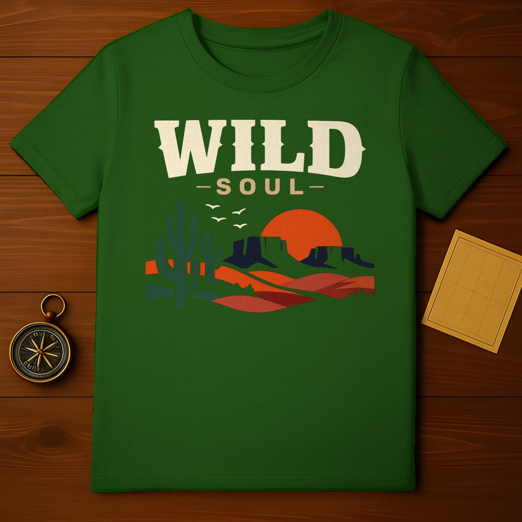 Wild Soul Desert Cactus Sunset Landscape Green T-shirt product type