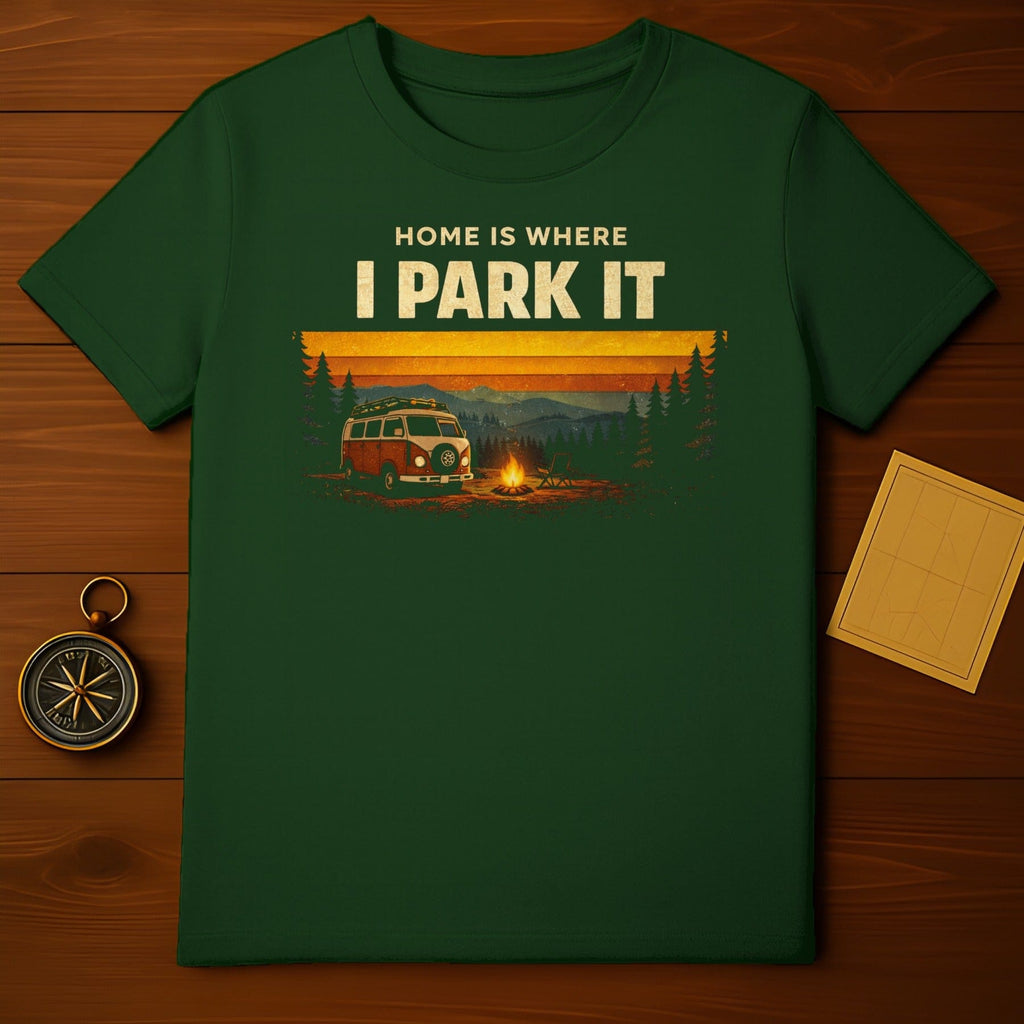 Home Is Where I Park It Camping Van T-Shirt