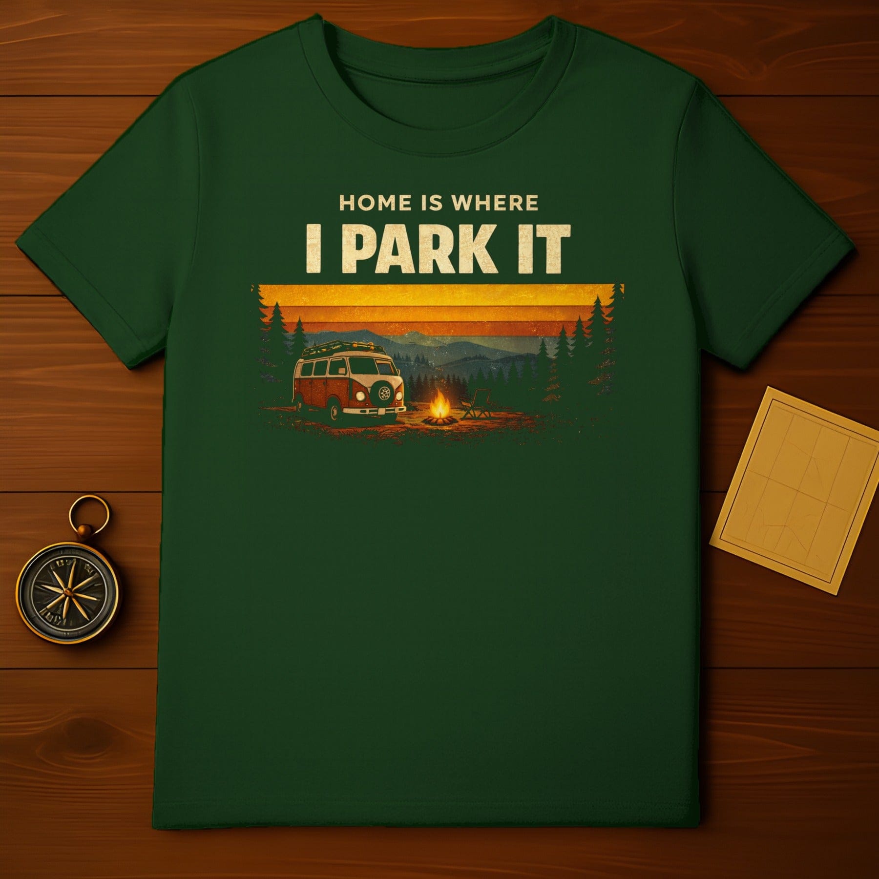 Home Is Where I Park It Camping Van T-Shirt