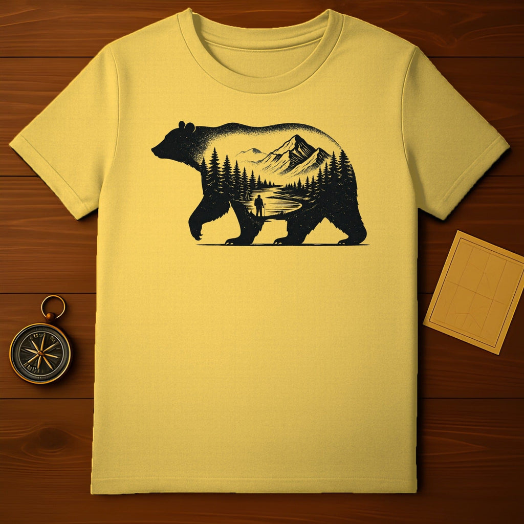Mountain Bear Scenic Adventure Design T-Shirt
