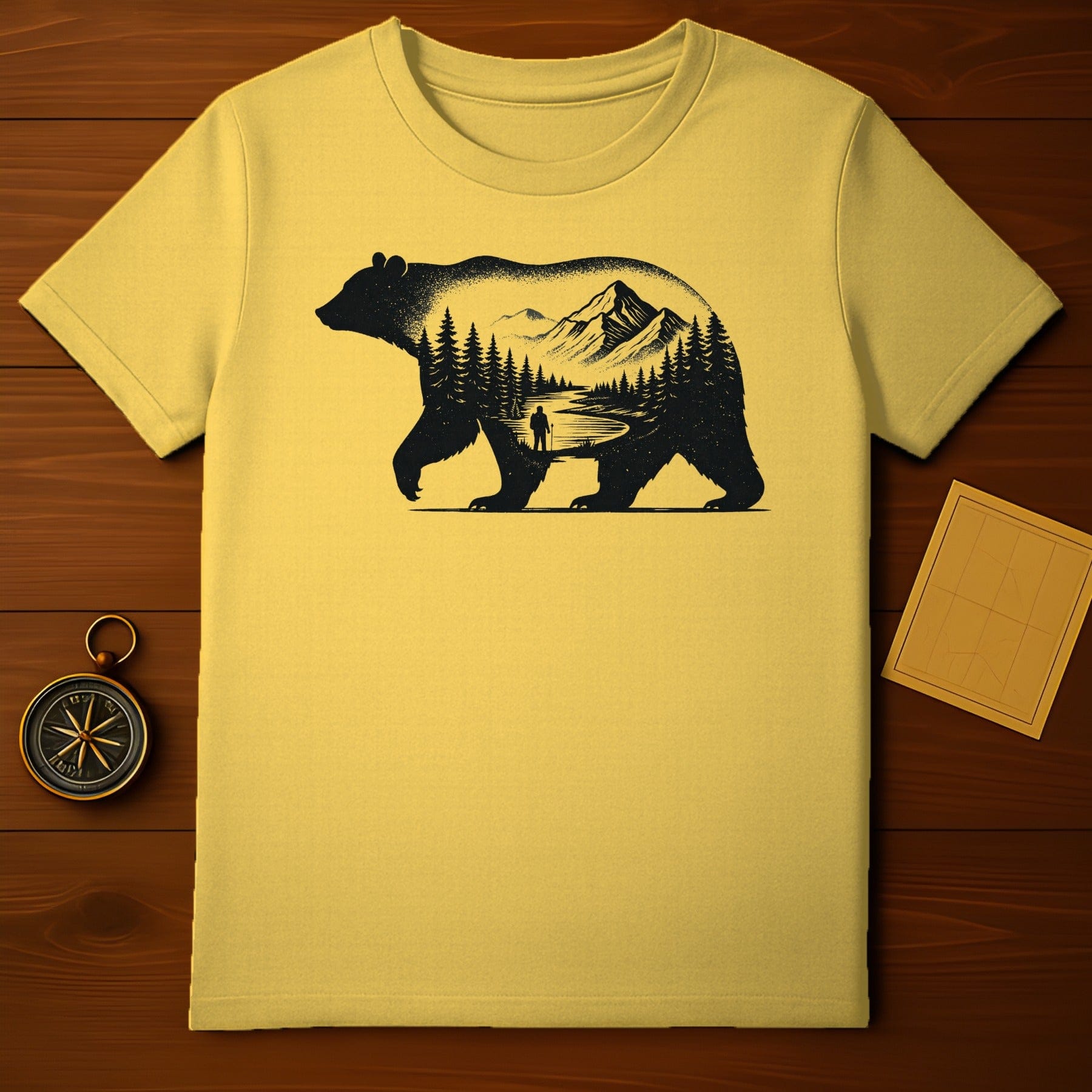Mountain Bear Scenic Adventure Design T-Shirt