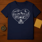 Camp Life Heart Design Camping Scene T-shirt