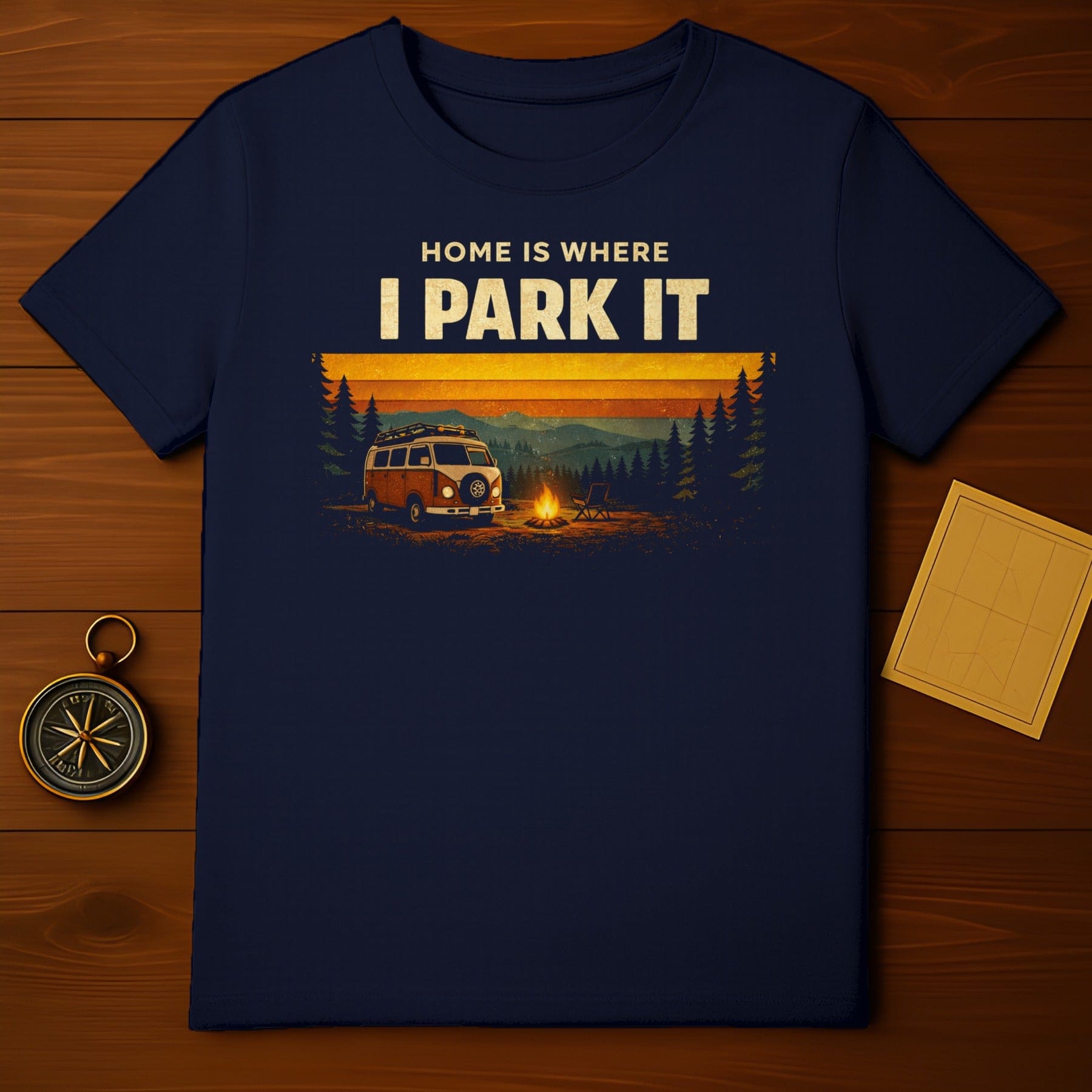 Home Is Where I Park It Graphic Camping T-shirt
