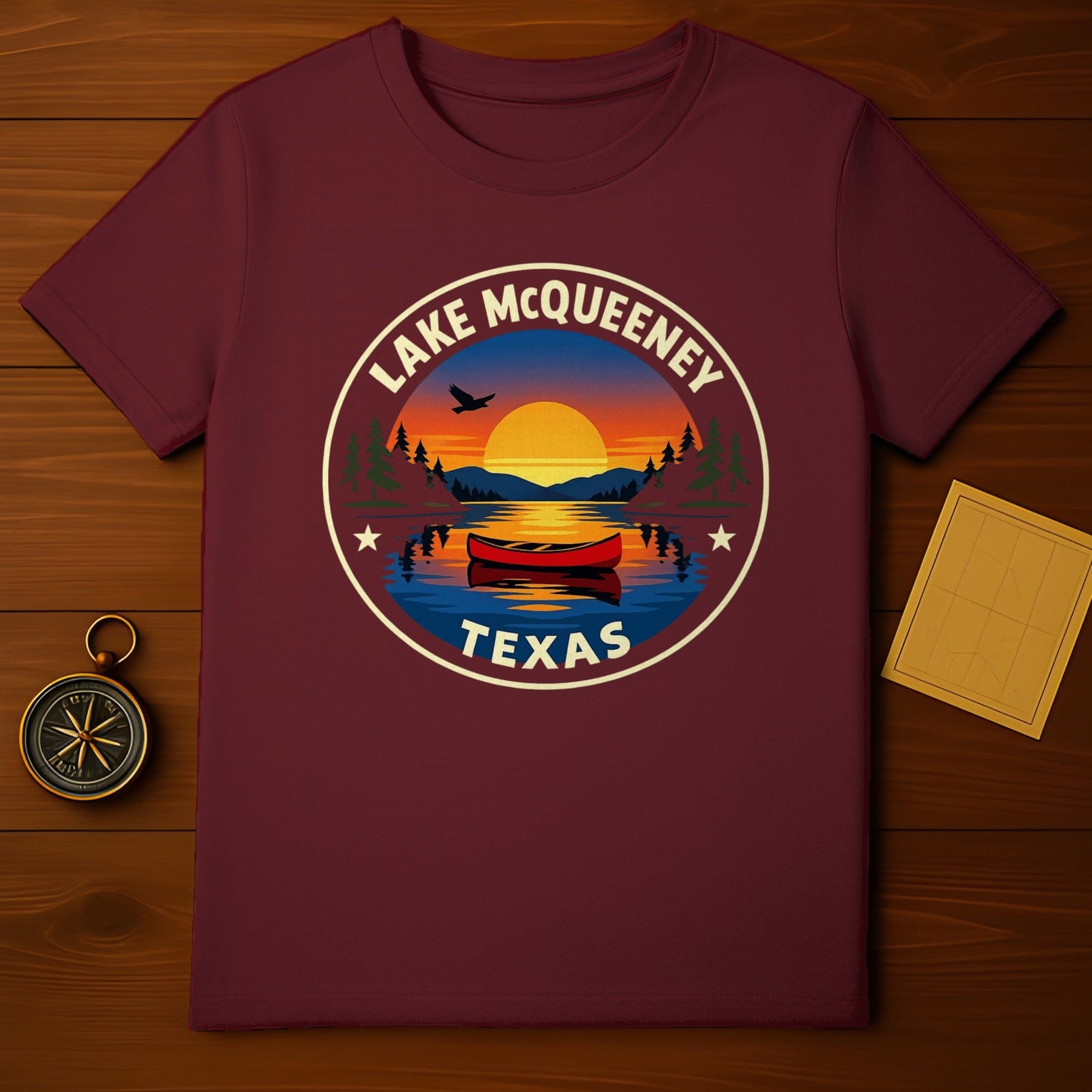 Lake McQueeney Texas Sunset Canoe Nature Scenic product type