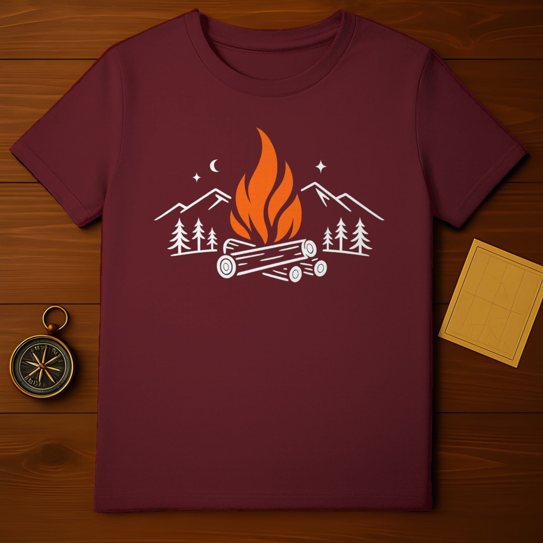 Campfire mountains moon stars pine trees outdoor product type
Campfire
Mountains
Moon
Stars
PineTrees
Logs
Fire
Night
Outdoor
Camping
Adventure
Nature
Wilderness
Forest
Exploration
Maroon
Burgundy
TShirt
Apparel
GraphicDesign